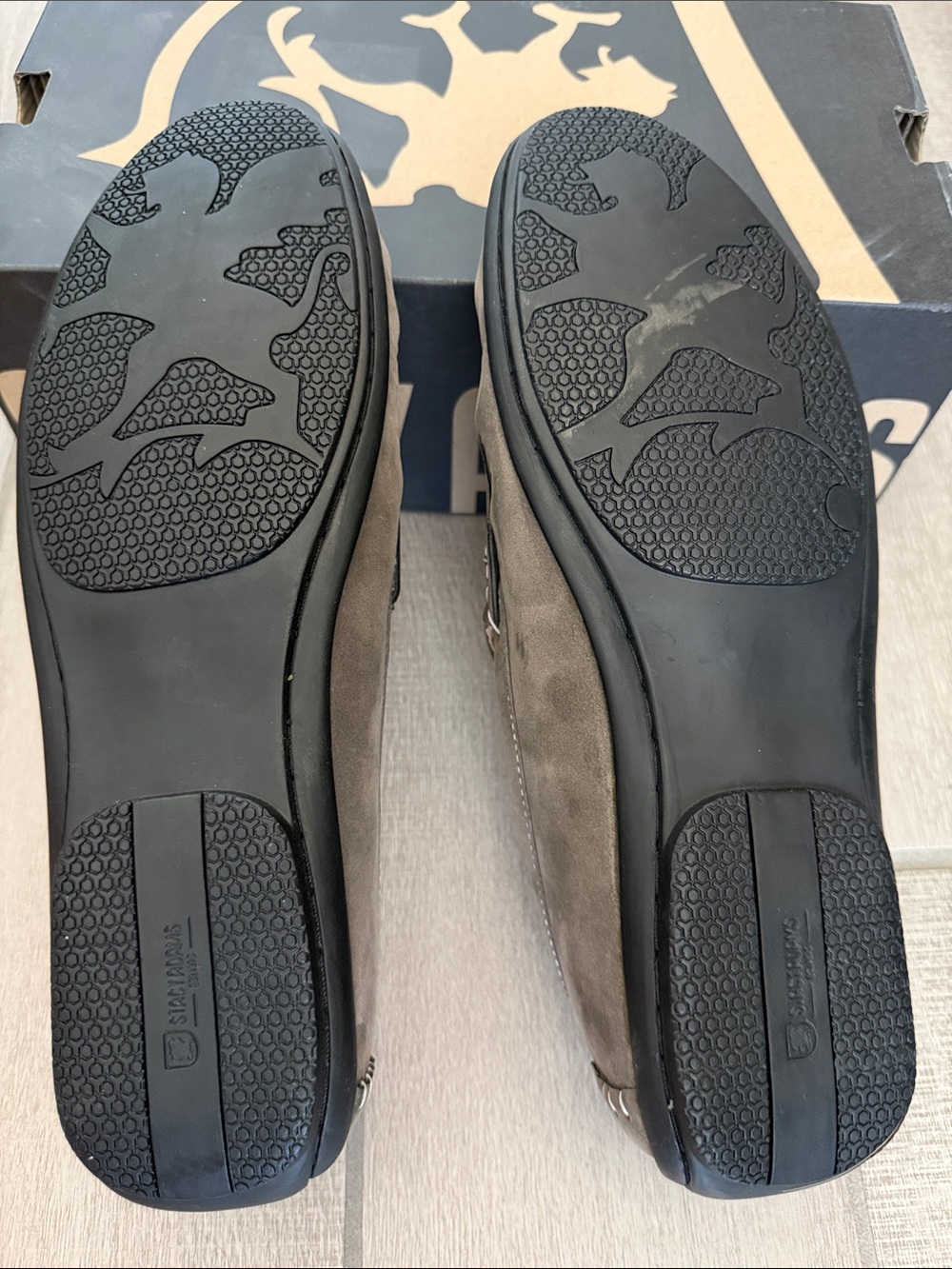 Stacy Adams Gray Perforated Slip-On Loafers with Metal Bit - Picture 6 of 8